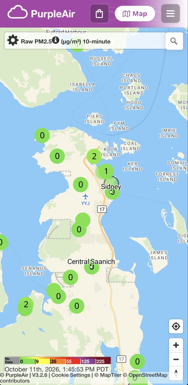 Clean Air is Important for Health: Purple Air Monitors in North Saanich
